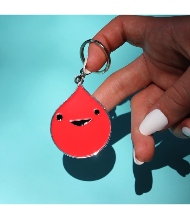 I Heart Guts Blood Drop Enamel Keychain