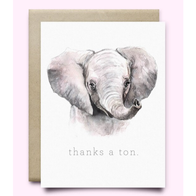 Elephant - Thanks A Ton Greeting Card
