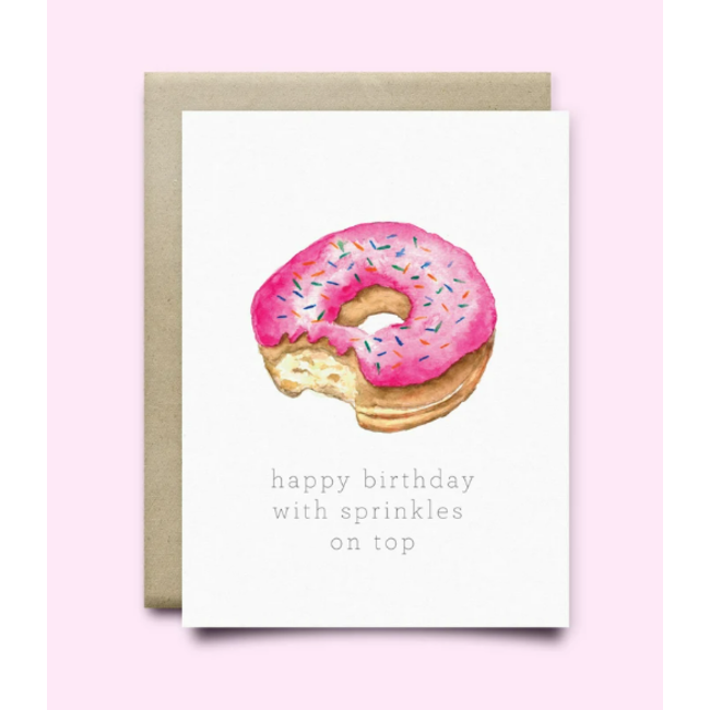 Donut - Happy Birthday With Sprinkles Greeting Card