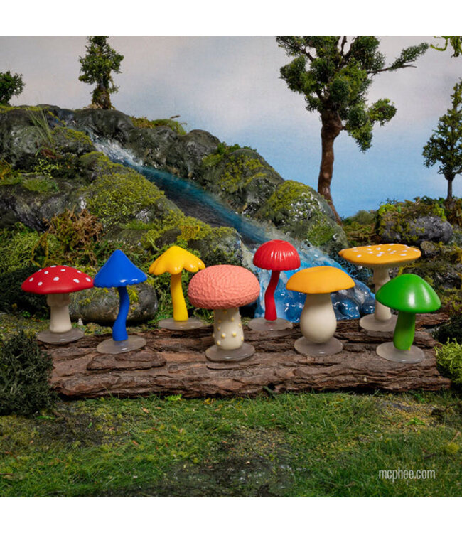 Itty Bitty Mushrooms - Bag of 12: Miniature Fungi Collection