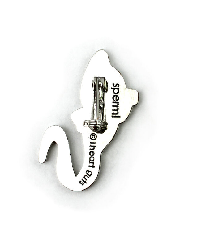 I Heart Guts Sperm Sparkly Enamel Pin