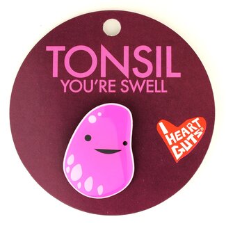 I Heart Guts Tonsil Lapel Pin- You're Swell