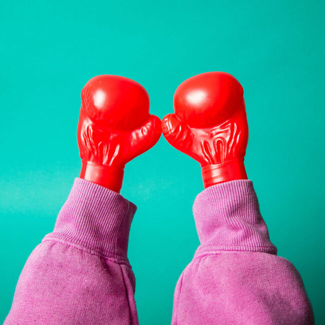 Big Mouth Red Boxing Gloves - Tiny Hands: Playful Costume Accessory