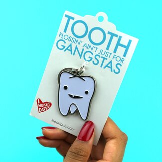 I Heart Guts Tooth Keychain - Flossin’ Ain’t Just For Gangstas