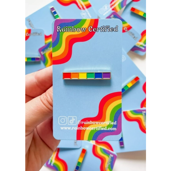 Rainbow Certified Rainbow Line LGBTQIA+ Pin Ziya Blue