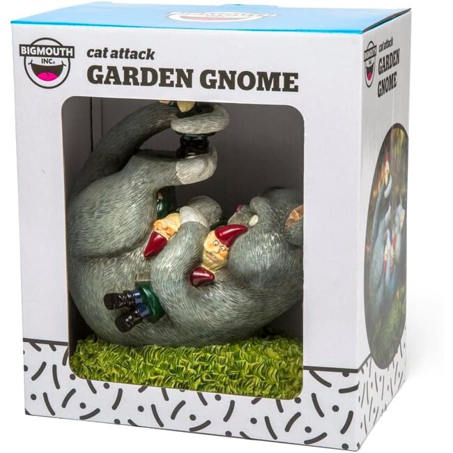 Big Mouth Cat Attack Garden Gnome Ziya Blue