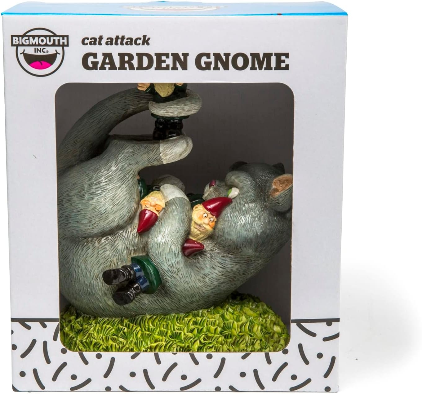 Big Mouth Cat Attack Garden Gnome Ziya Blue