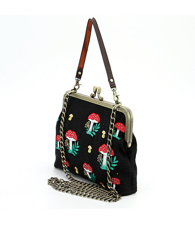 Fungi Fashionista's Delight: Mushroom Kiss Lock Bag !