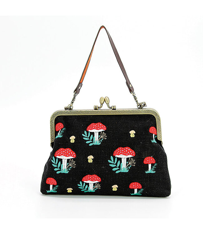 Fungi Fashionista's Delight: Mushroom Kiss Lock Bag !