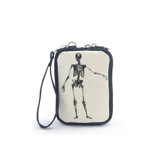 Comeco Inc. Vintage Print Skeleton Wristlet