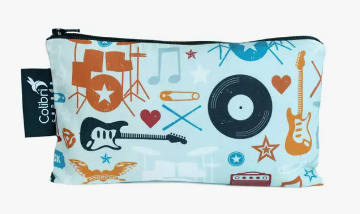 Rock N' Roll Reusable Snack Bag - Medium