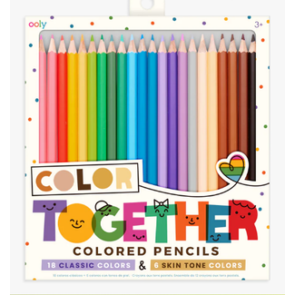 Ooly Color Together Colored Pencils- Set of 24 (18 classic, 6 Skin Tone)
