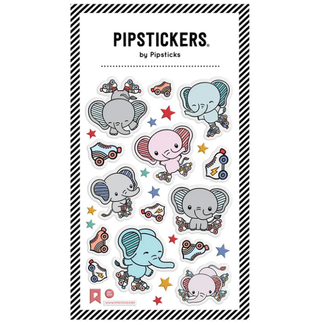 Pipsticks Puffy Skating Elephants Stickers