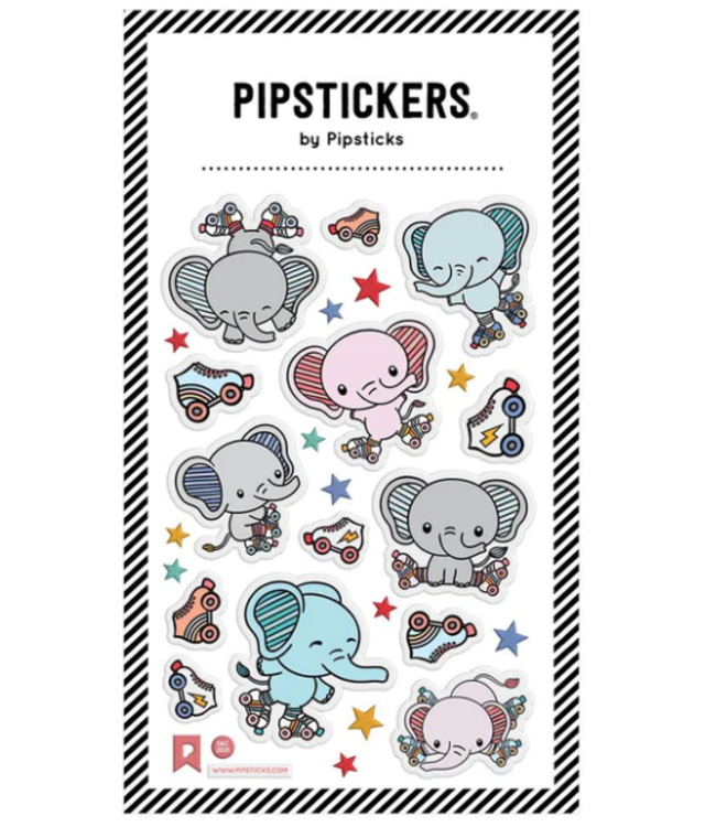 Puffy Skating Elephants Stickers