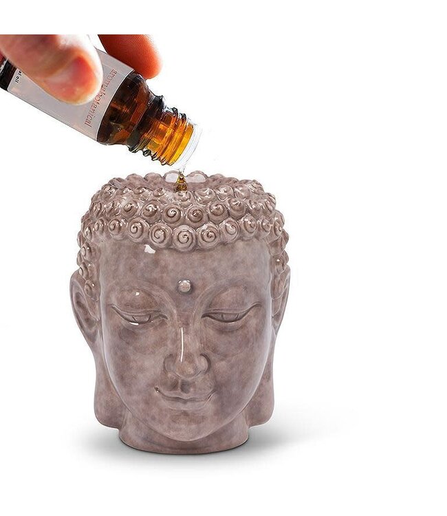 Buddha Head Stone Oil Warmer-4.5"H