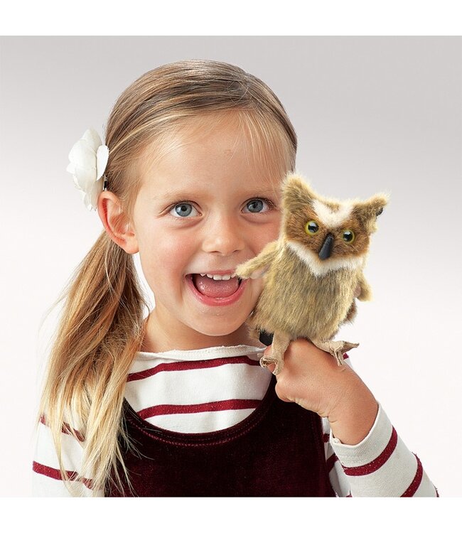 Mini Great Horned Owl Finger Puppet