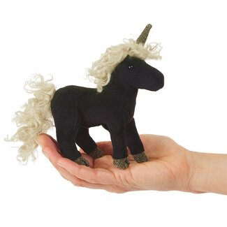 Folkmanis Puppets Mini Black Unicorn Finger Puppet