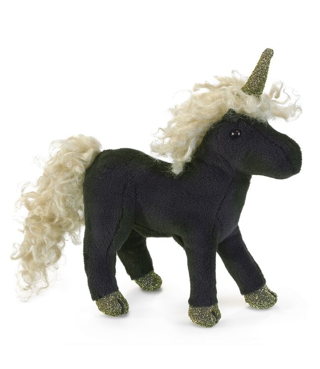 Mini Black Unicorn Finger Puppet