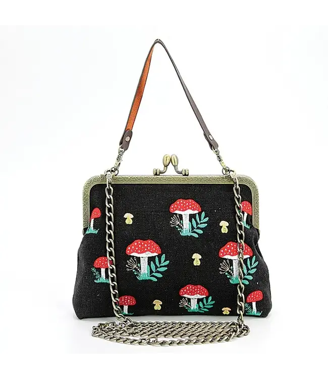 Fungi Fashionista's Delight: Mushroom Kiss Lock Bag !