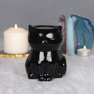 Pacific Giftware Shiny Black Cat Oil Burner