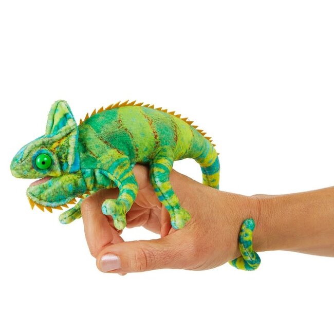 Folkmanis Puppets Mini Chameleon Finger Puppet: Colorful Interactive Plush Toy