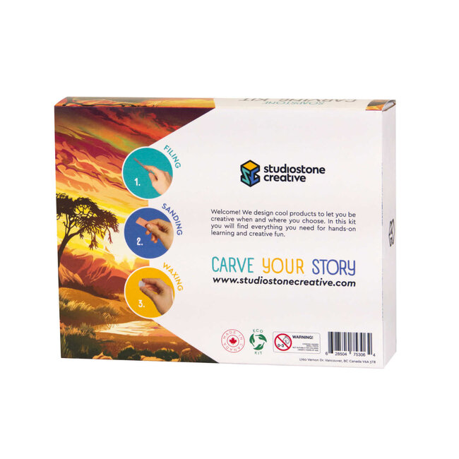 Soapstone Elephant Carving Kit Ziya Blue