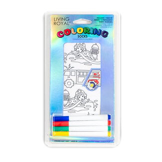 Living Royal Coloring Socks- Fire Truck