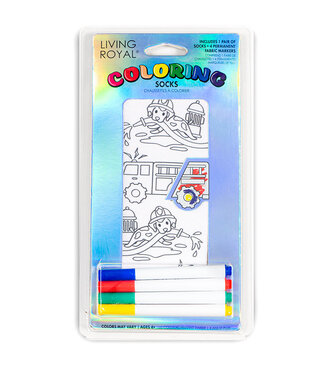 Living Royal Coloring Socks- Fire Truck