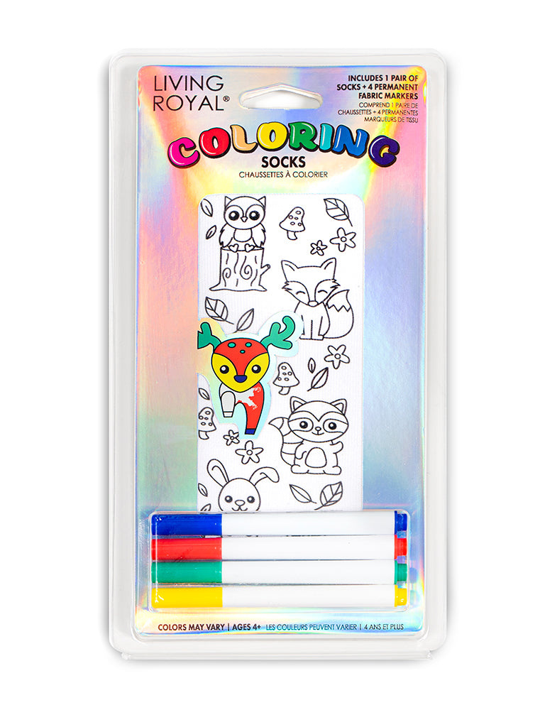 Coloring Socks - Woodland Animals