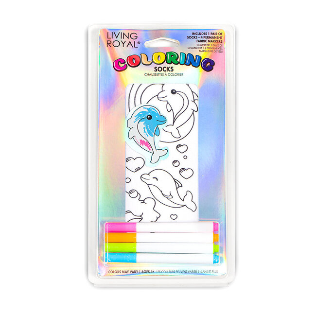 Dolphin Delight: Coloring Socks Edition