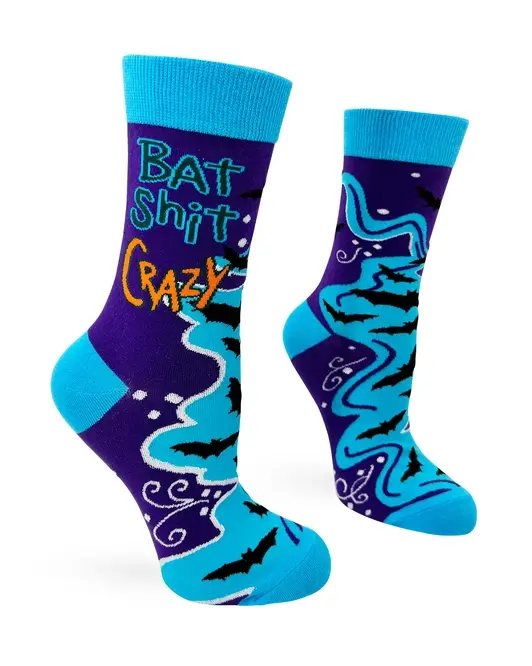 Bat Shit Crazy Womans Crew Socks