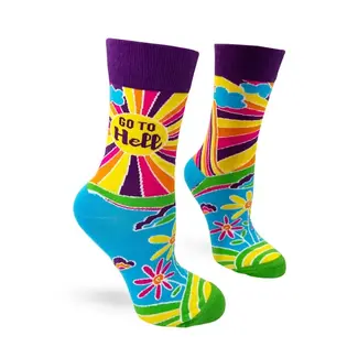 Fabdaz Go To Hell Womans Crew Socks