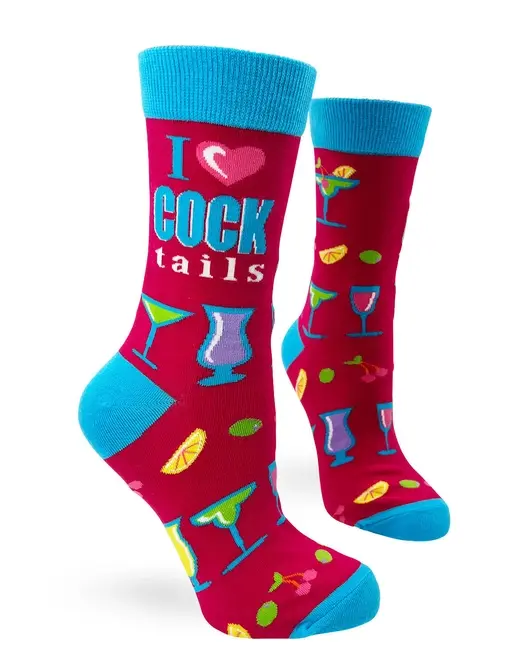 "I Love Cocktails" Women's Crew Socks