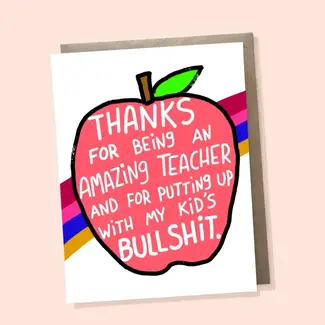 Bangs & Teeth Funny Teacher Thank You Card