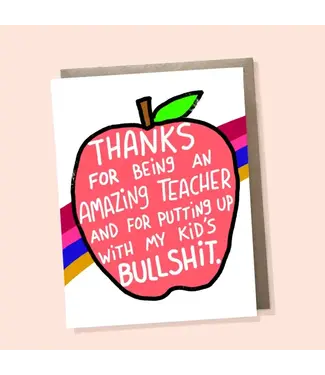 Bangs & Teeth Funny Teacher Thank You Card