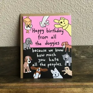 Bangs & Teeth Happy Birthday from All the Doggies Card