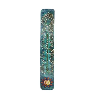 Designs by Deekay Inc. Blue Wooden Incense Ash Catcher 11"