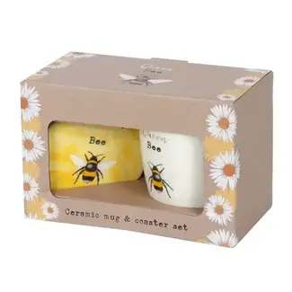 Something Different Queen Bee Ceramic Mug and Coaster Set