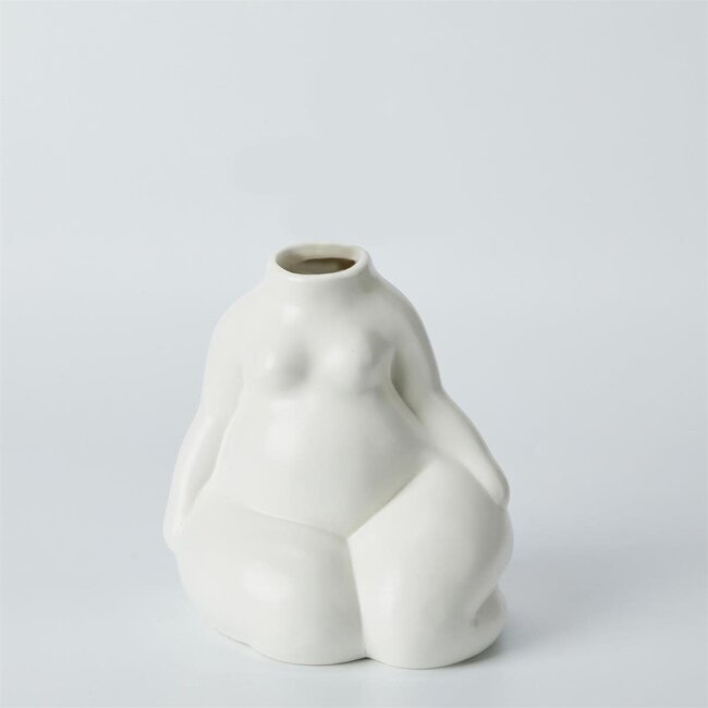 The Muse: Sitting Woman Stoneware Vase