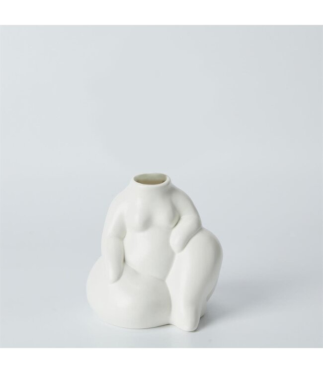Serene Silhouette: Resting Woman Vase