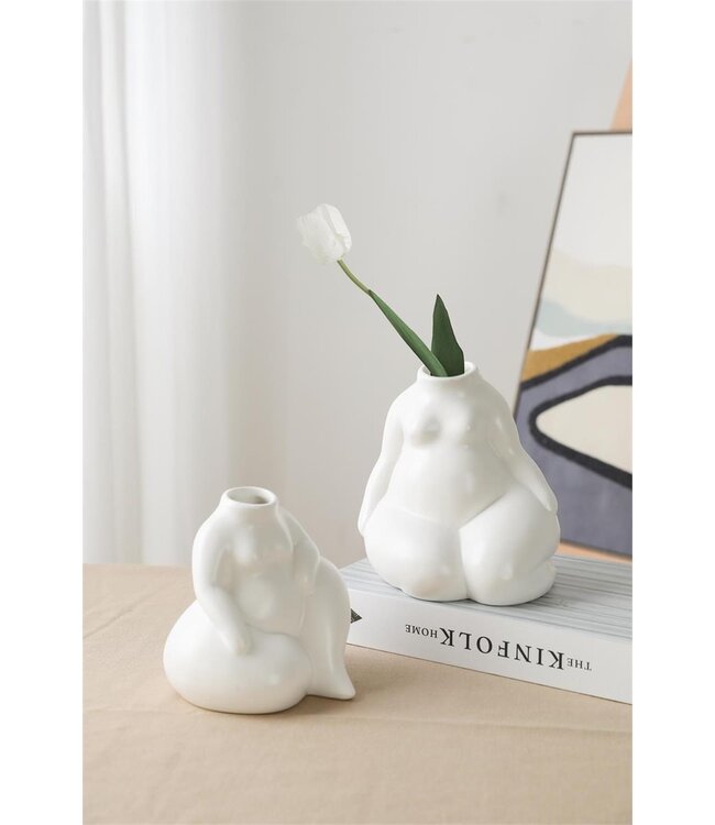 Serene Silhouette: Resting Woman Vase