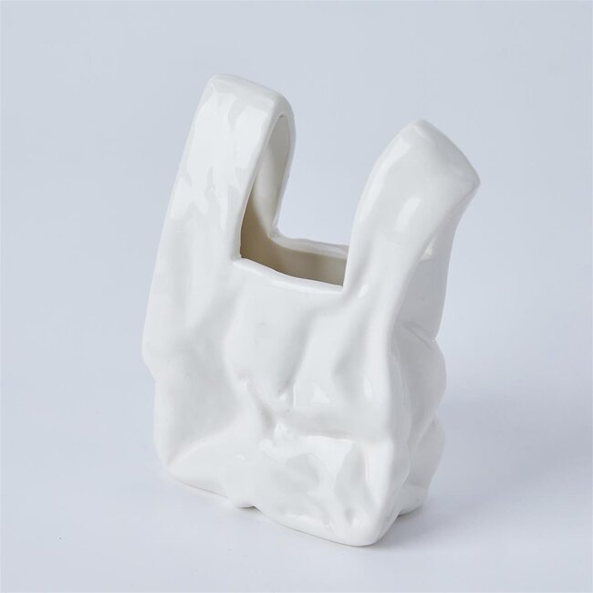 Ceramic Shopping Bag Vase Ziya Blue