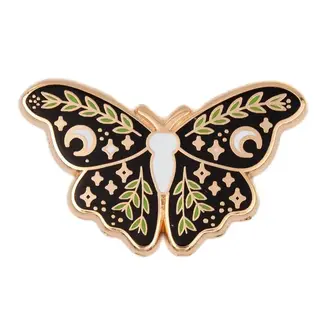 These Are Things Lunar Floral Moth Enamel Pin