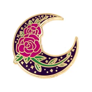 These Are Things Rose Moon Enamel Pin