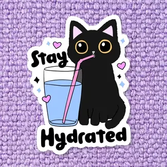 Stickers X Ashley Bexar Cute Cat Hydration Vinyl Sticker