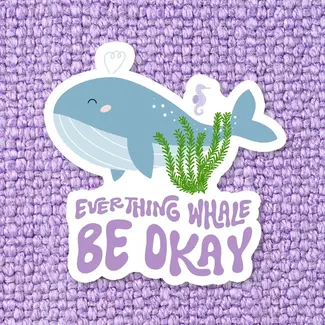 Stickers X Ashley Bexar Mental Health Whale Waterproof Sticker