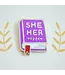 She/Her Bookish Charm: Pronoun Pin