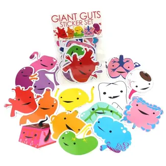 I Heart Guts Giant Guts Sticker Set - 15 Organs and Friends