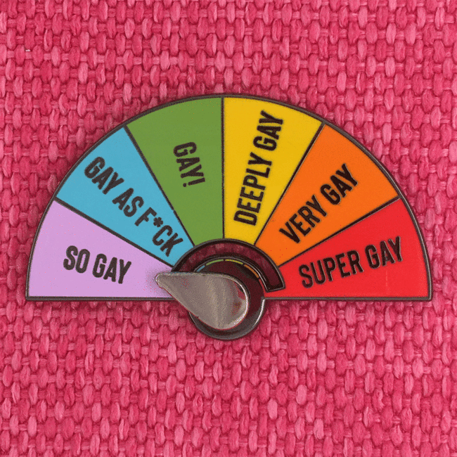 Spin to Win: Super Gay Enamel Pin!