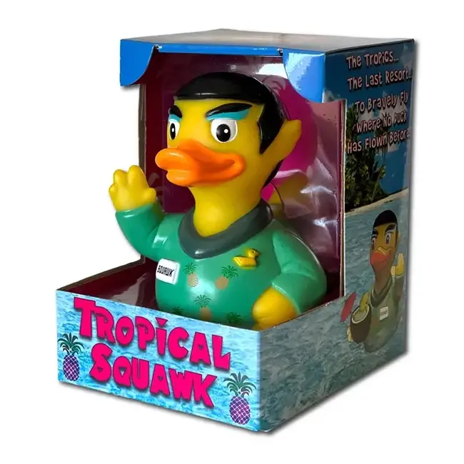 Tropical Tribute Rubber Ducks Set - Jimmy Buffett Memorial Ducks With Parrots For Beach Decor & Car Ducking